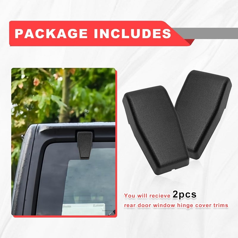 NOTISH 2PCS Black Rear Window Hinge Liftgate Glass Hinge Cover Trim Compatible with Wrangler JK 2007-2017 68140033AA - Image 4